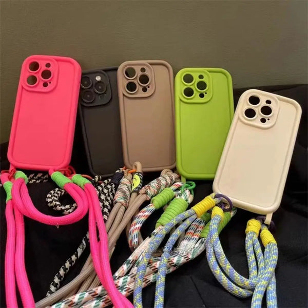 Crossbody Silicone Case With Hands Free Style For iPhone 16 Pro Max