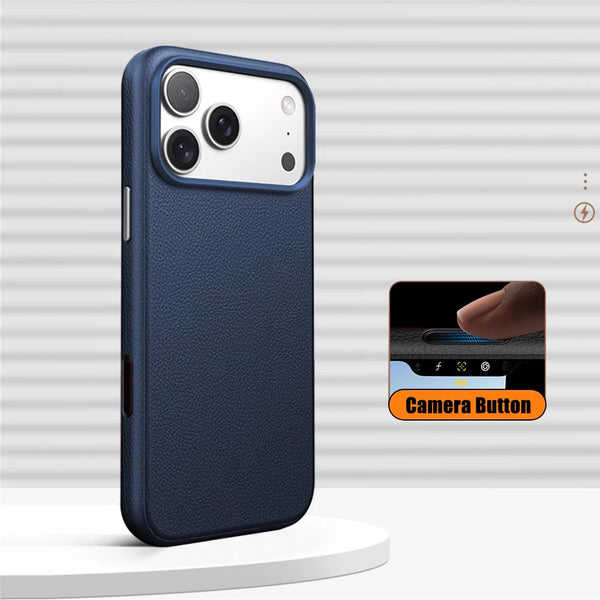 Luxury Business Leather Case for iPhone with Wireless Charging