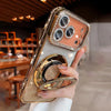 Transparent diamond glitter iPhone case in warm lighting, highlighting the glossy finish