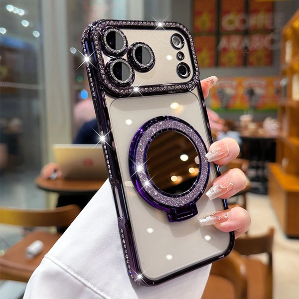 Diamond Mirror Magnetic Case For iPhone