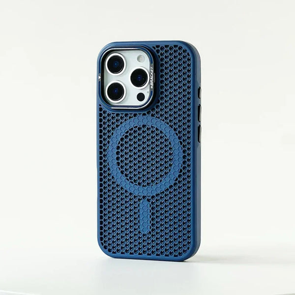 Honeycomb Grid Mesh Cooling Magsafe Phone Case Lens Bracket
