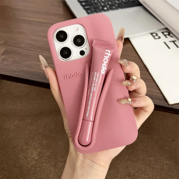Rhode Portable Lip Gloss Holder Cover With Lipstick