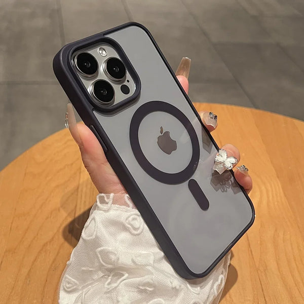 Matte Natural Titanium magnetic charging case