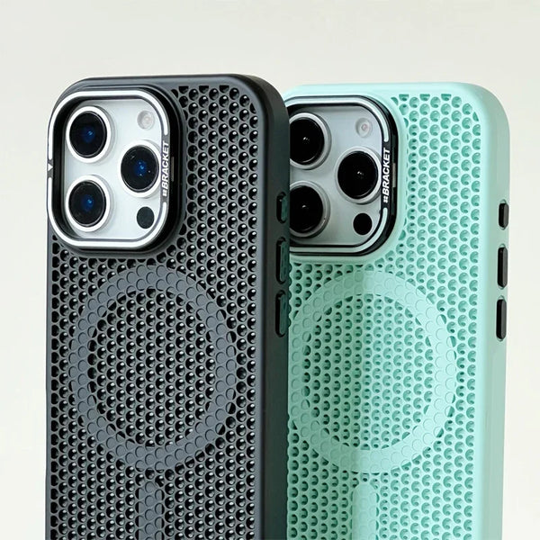 Honeycomb Grid Mesh Cooling Magsafe Phone Case Lens Bracket