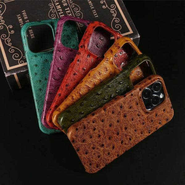Ostrich Leather Case For iPhone 16 Pro Max | Executive Style