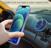 Transparent iPhone case compatible with round MagSafe car charger and mount