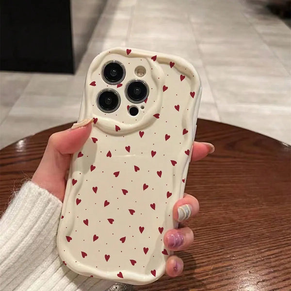 Gradient Love Heart Wavy Phone Case