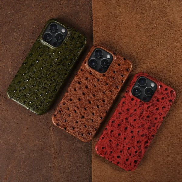 Ostrich Leather Case For iPhone 16 Pro Max | Executive Style