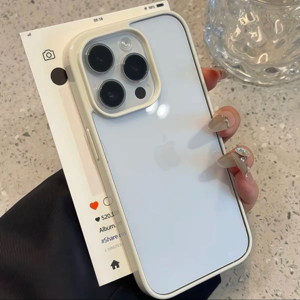 Clear Candy Color Case With Bumper Protection For iPhone