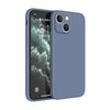 Blue silicone case for iPhone 13 Pro with slim profile and precise button cutouts