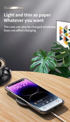 Ultra-thin leather iPhone case shown in purple with raised camera edge and slim profile