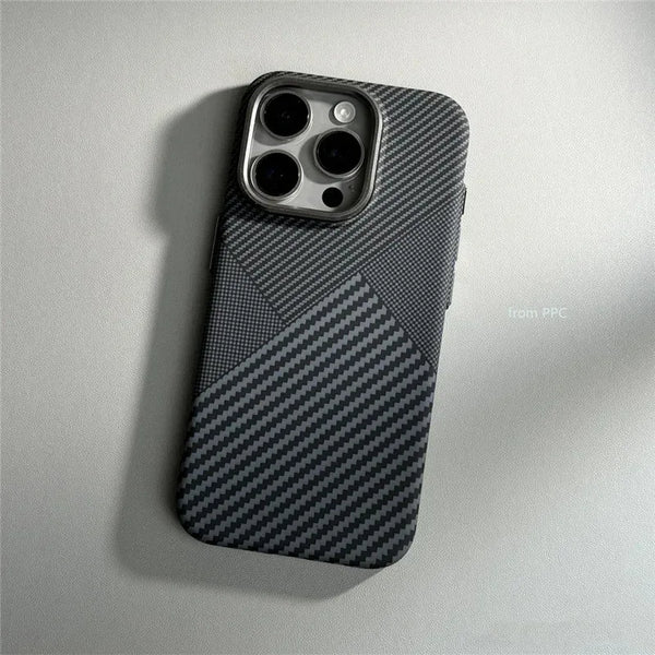 Carbon Fiber Geometric MagSafe Case