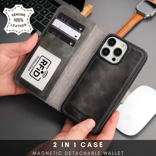 Casper iPhone 15 Pro Max Wallet Case Leather MagSafe