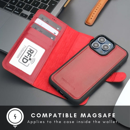 Casper iPhone 15 Pro Max Wallet Case Leather MagSafe
