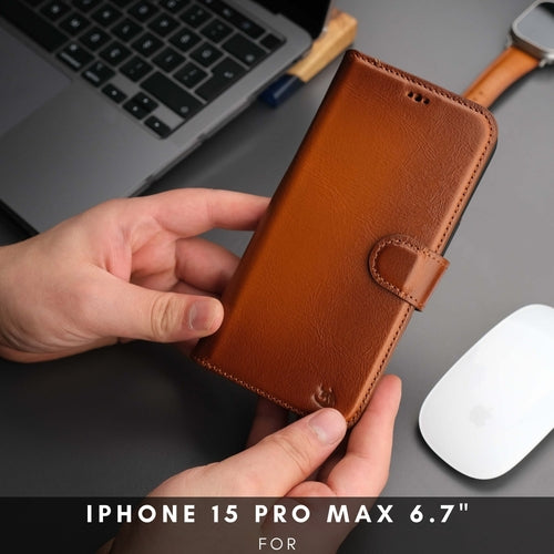 Casper iPhone 15 Pro Max Wallet Case Leather MagSafe