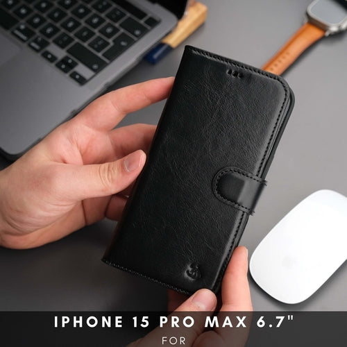 Casper iPhone 15 Pro Max Wallet Case Leather MagSafe