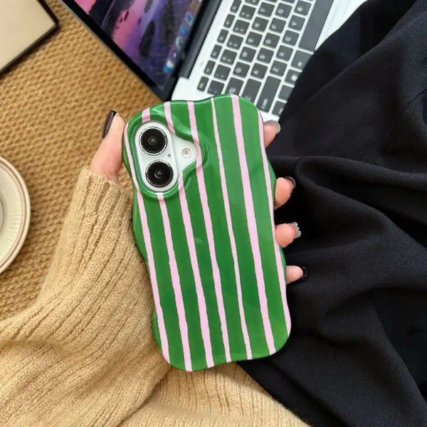 Summer Candy Stripe Case For iPhone 16 - Colorful Gloss
