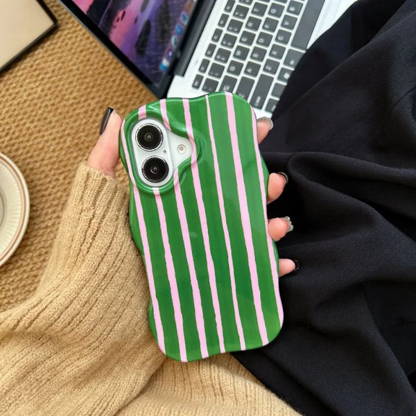 Summer Candy Stripe Case For iPhone 16 - Colorful Gloss
