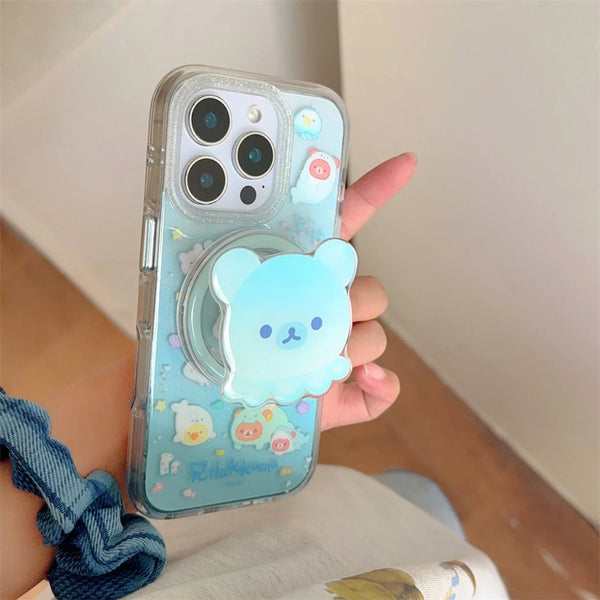 Funny Cute Bear MagSafe Stand Case - detail close-up