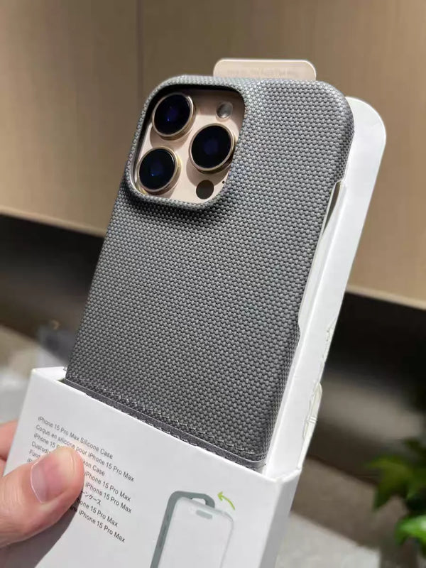 Leather Nylon iPhone Case – Shockproof & Matte