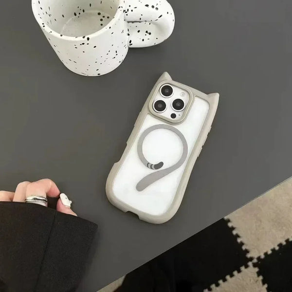 3D Cute Kitty Ear Phone Case – iPhone 16 | MagSafe Cover
