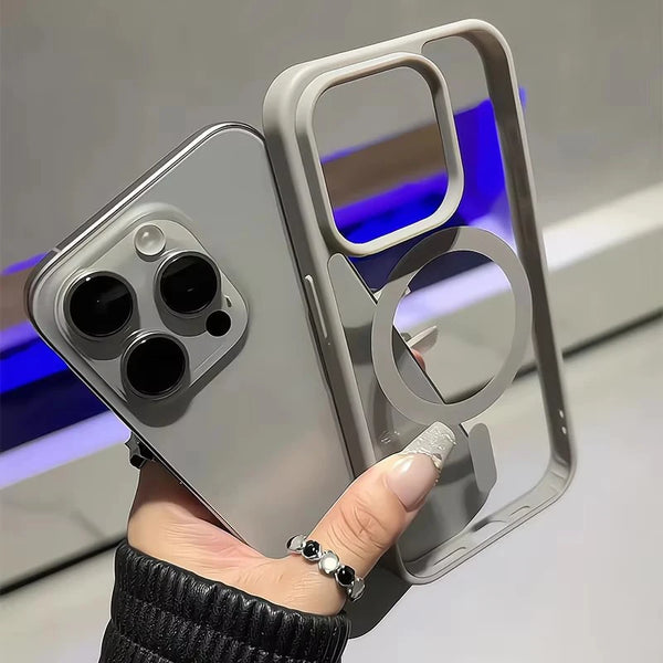 Matte Natural Titanium magnetic charging case