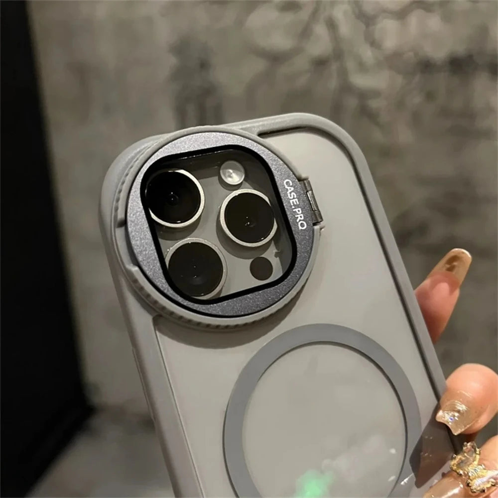 MagSafe Clear Flip Bracket Stand Case for iPhone