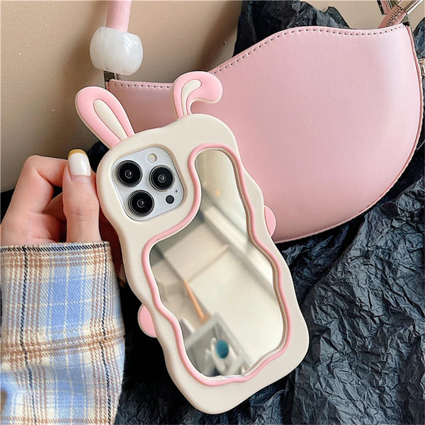 Cute Bunny Mirror Phone Case