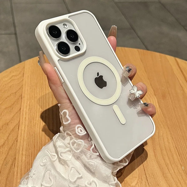 Matte Natural Titanium magnetic charging case