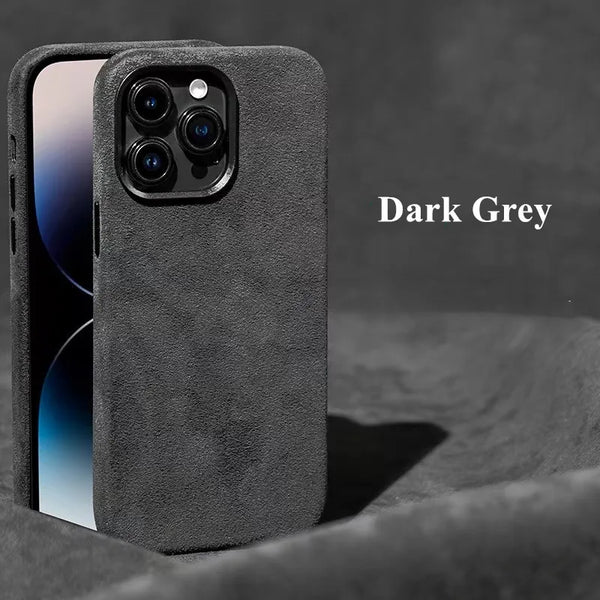 Premium Dark Grey Leather Magnetic Charging Case - additional view