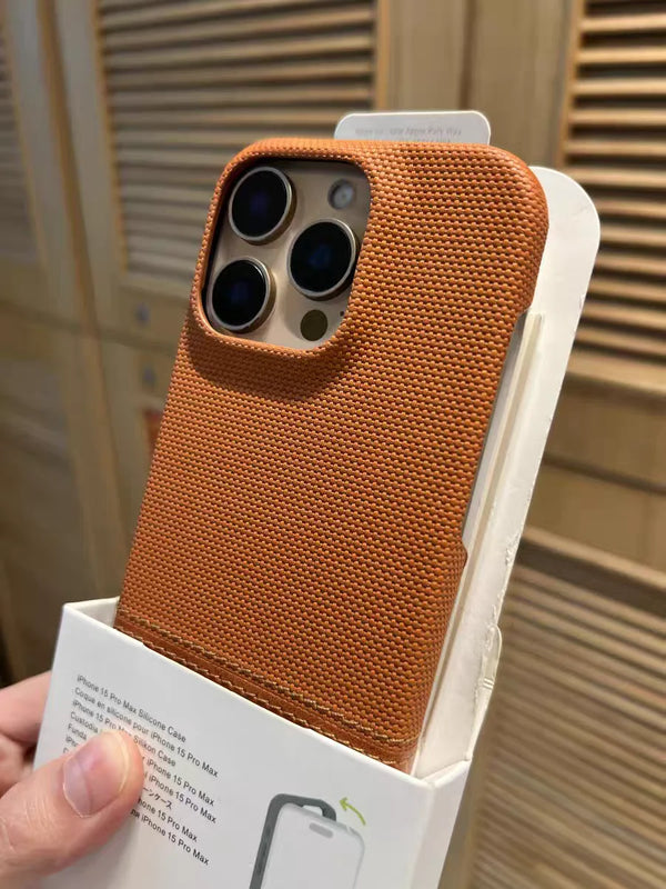 Leather Nylon iPhone Case – Shockproof & Matte