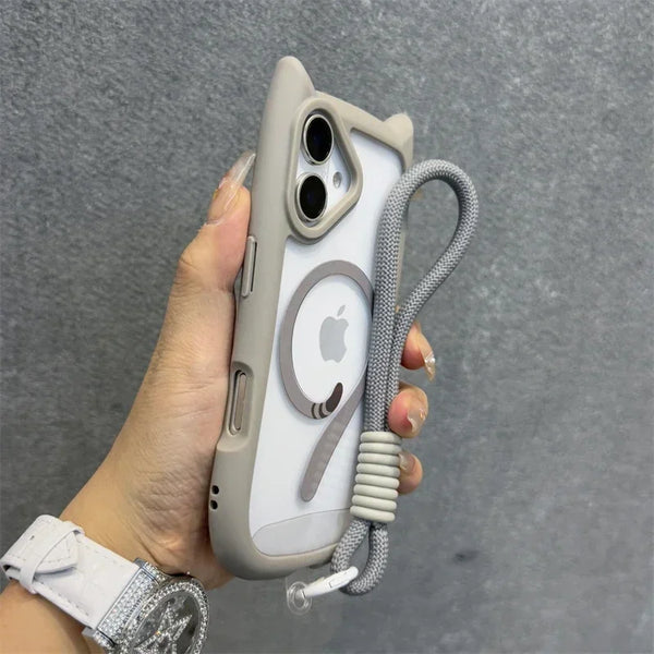 3D Cute Kitty Ear Phone Case – iPhone 16 | MagSafe Cover