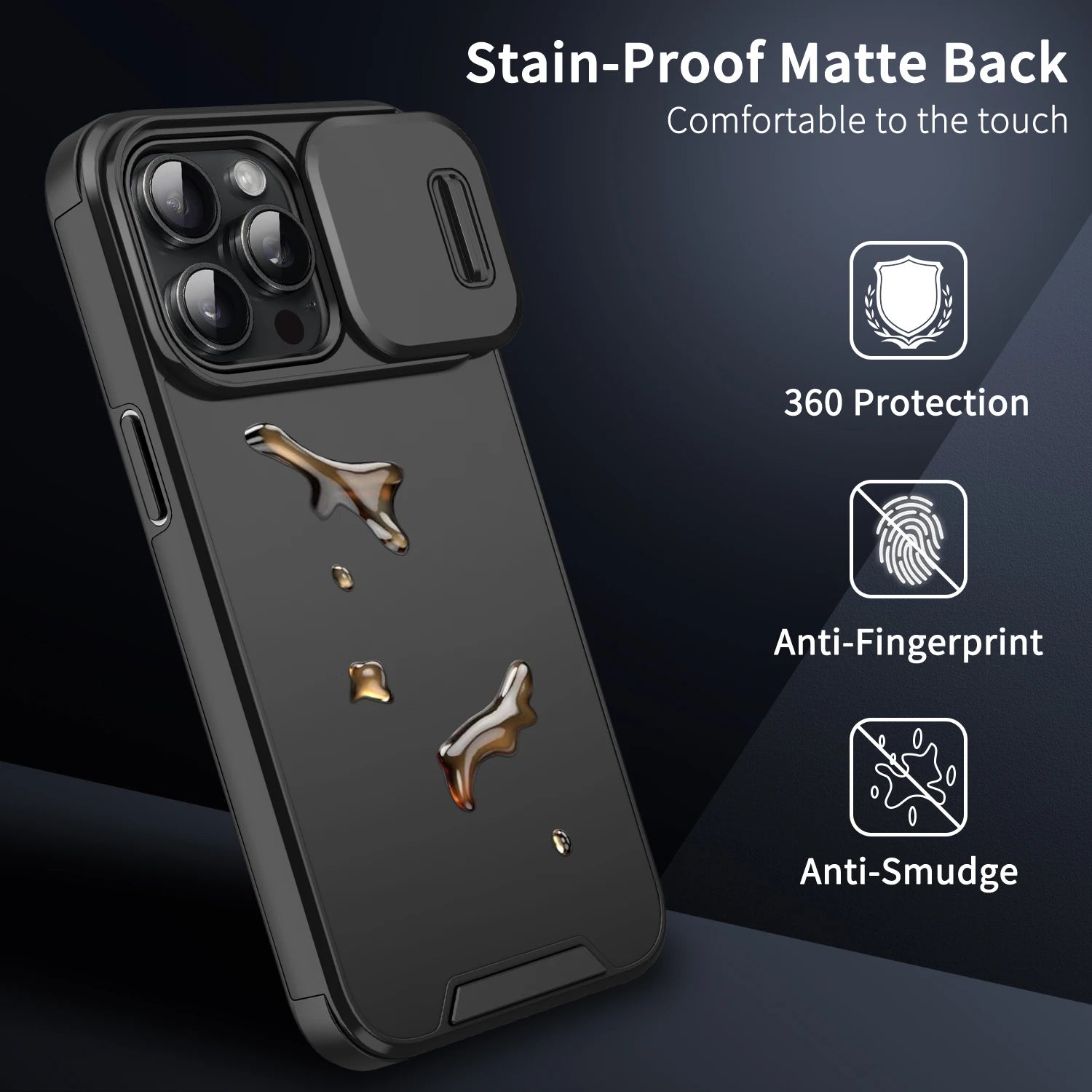 Cover Slide Camera Protective Cases For iPhone - front view