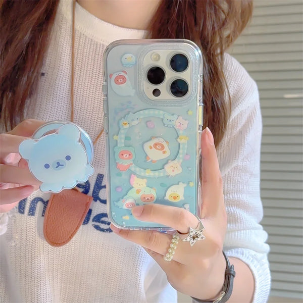 Funny Cute Bear MagSafe Stand Case - front view