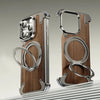 Walnut Wood MagSafe Case For iPhone 15 Pro Max - 360° Ring Stand