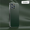 Black leather iPhone case showing matte texture, raised camera frame, and slim build
