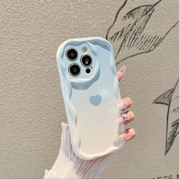 Gradient Love Heart Wavy Phone Case