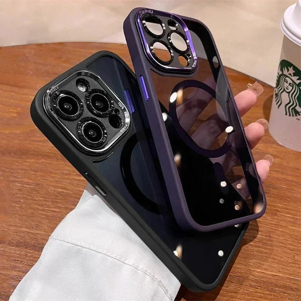 Luxury Magnetic Clear Bumper Case for iPhone 16 Pro