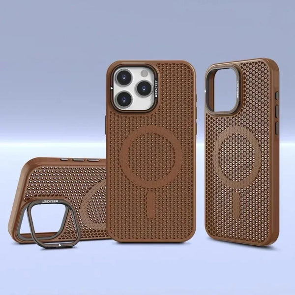 Honeycomb Grid Mesh Cooling Magsafe Phone Case Lens Bracket