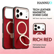 Leather MagSafe Metal Holder Case
