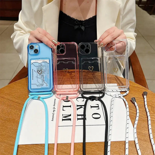 Lanyard Strap Card Holder Case for iPhone