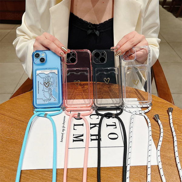 Lanyard Strap Card Holder Case for iPhone