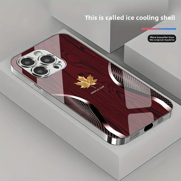 Gold Maple Leaf Wood Grain Phone Case