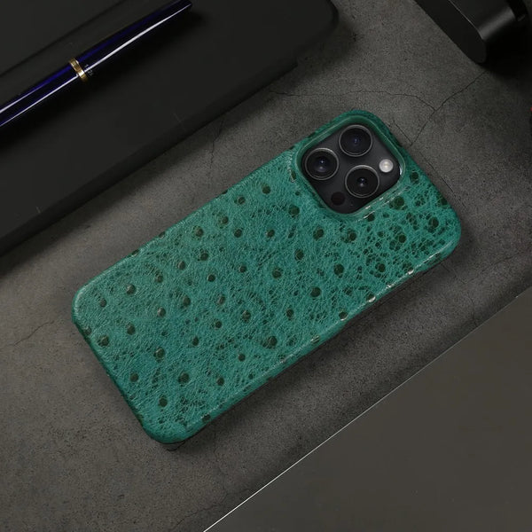 Ostrich Leather Case For iPhone 16 Pro Max | Executive Style