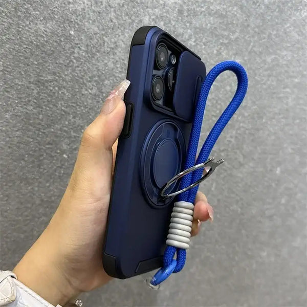 Armor Magnetic Bracket CasesWith Lanyard Slide Camera Protection