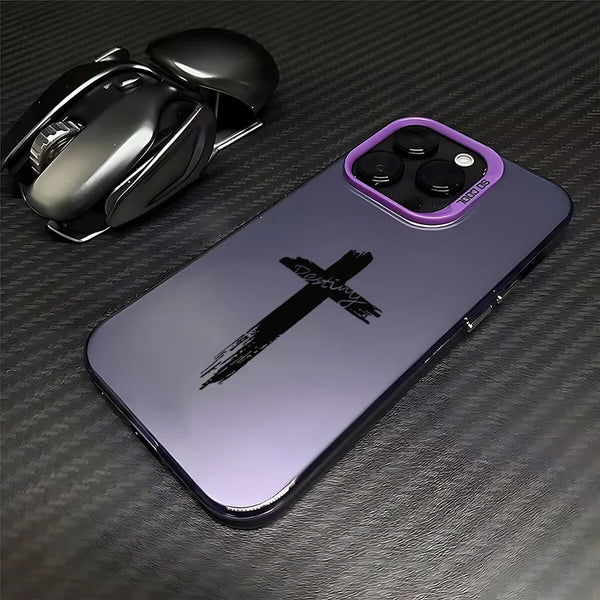 Black Cross Matte Phone Case