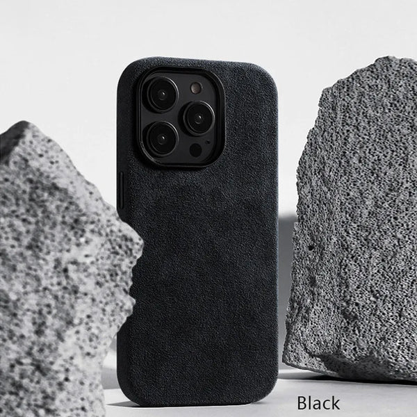 Premium Dark Grey Leather Magnetic Charging Case - additional view