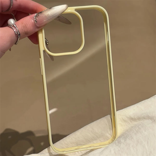 Clear Candy Color Case With Bumper Protection For iPhone