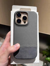 Leather Nylon iPhone Case – Shockproof & Matte