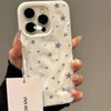 White star pattern phone case with clear glossy finish